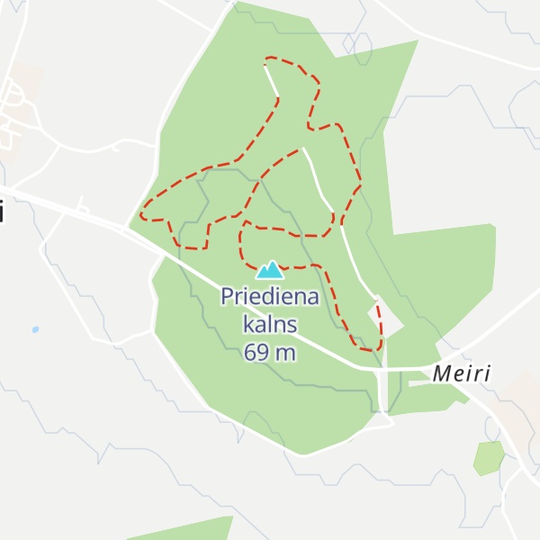 Map of Priediena kalns