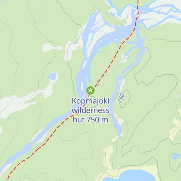 Map of Kopmajoki wilderness hut