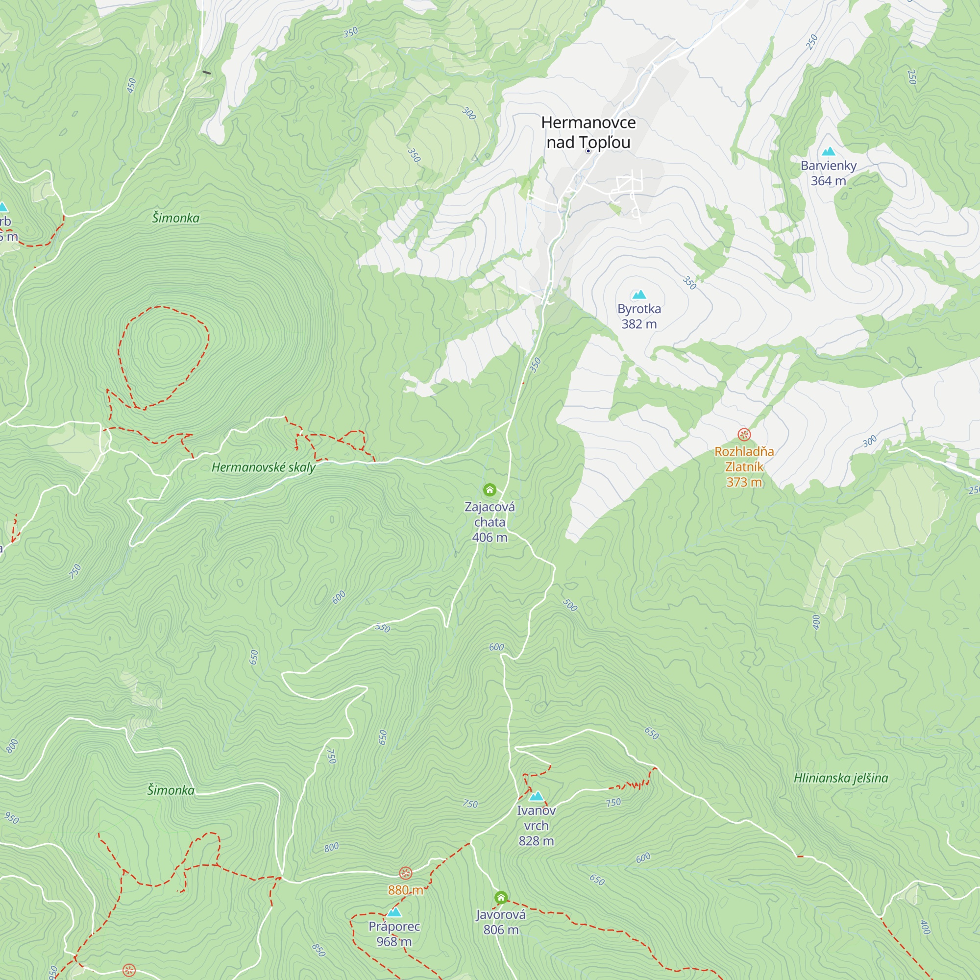 Zajacová chata map