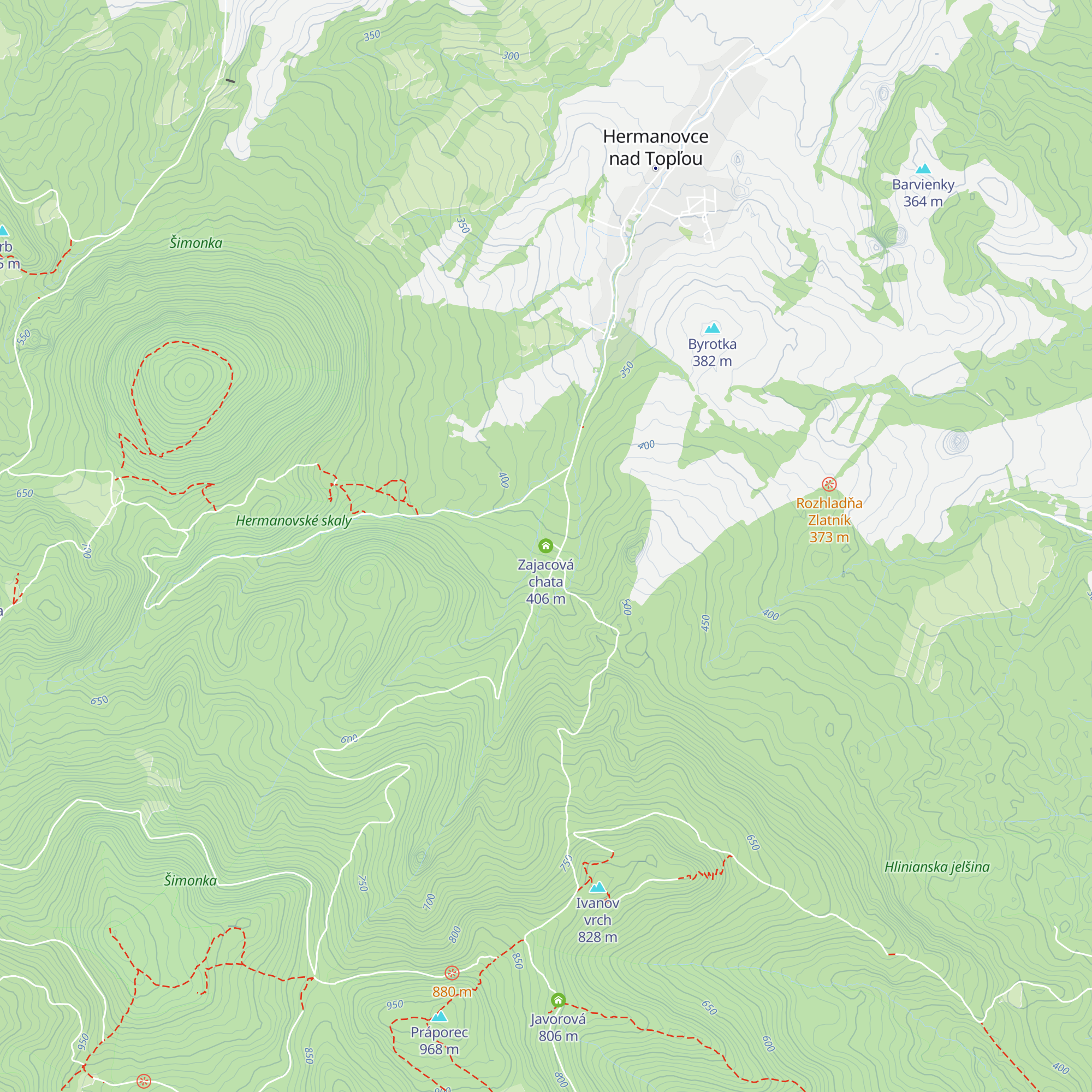 Zajacová chata map