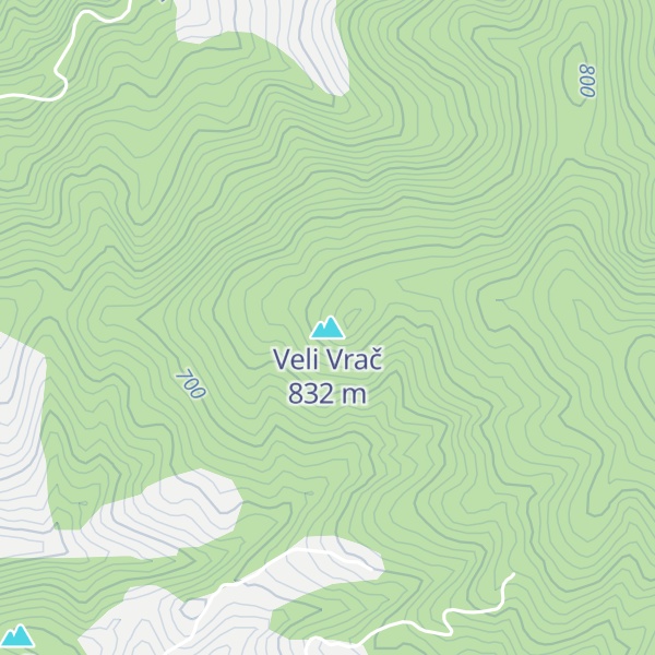 Map of Veli Vrač