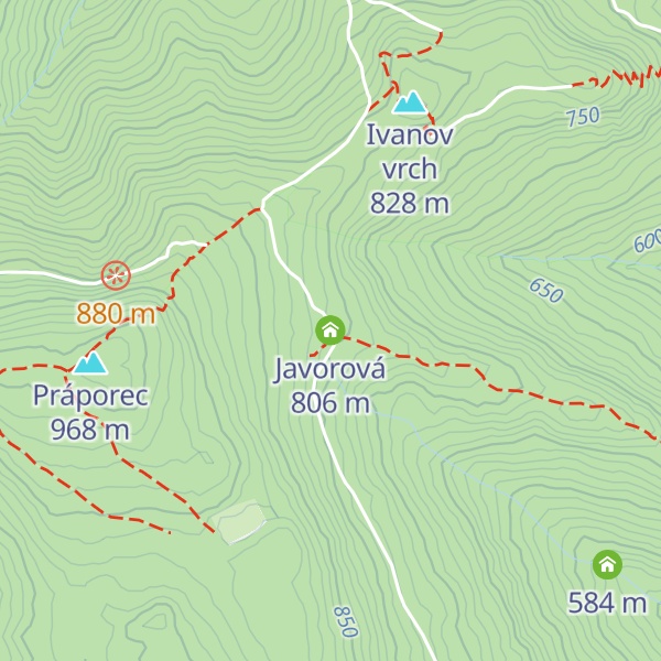 Map of Javorová