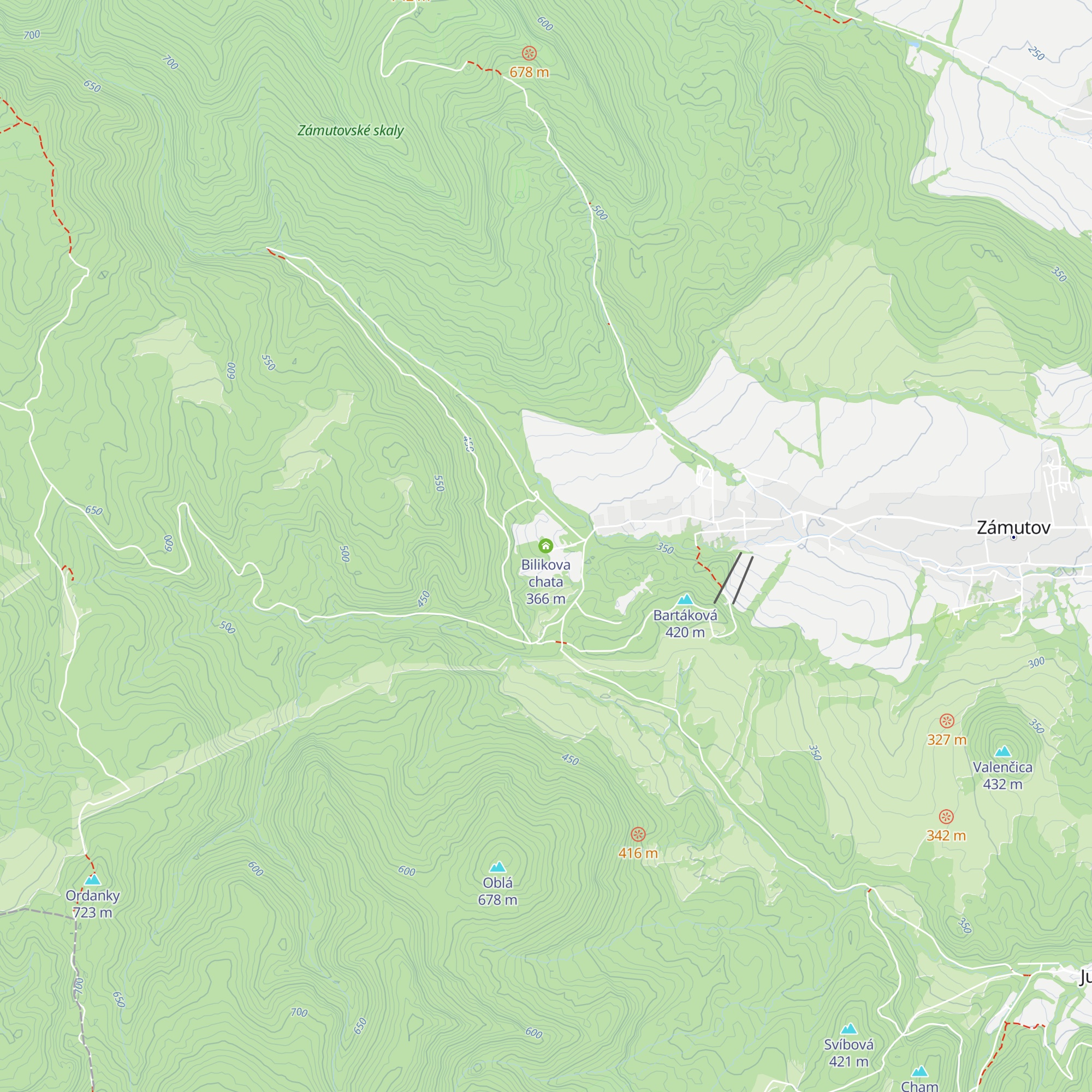 Bilikova chata map