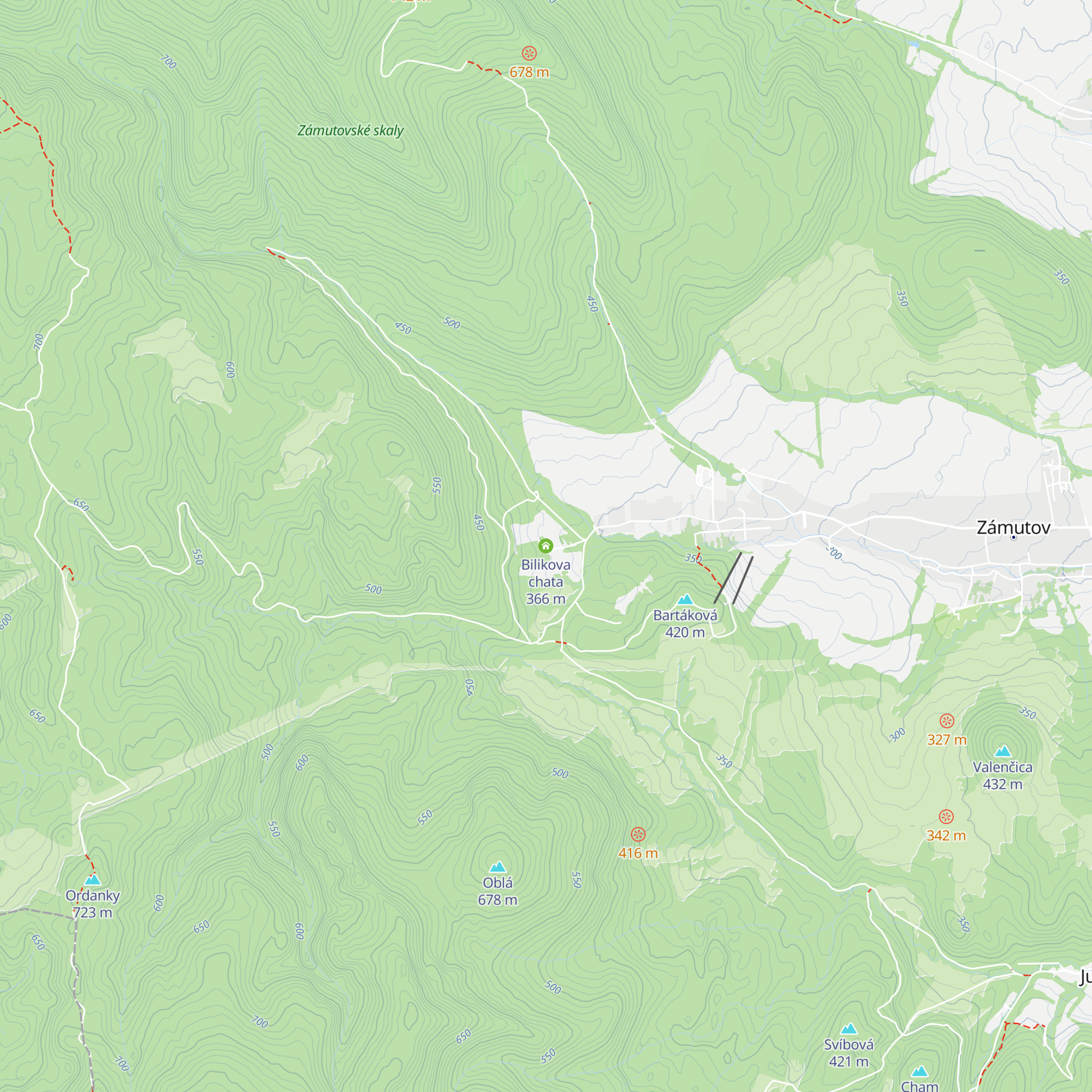 Bilikova chata map