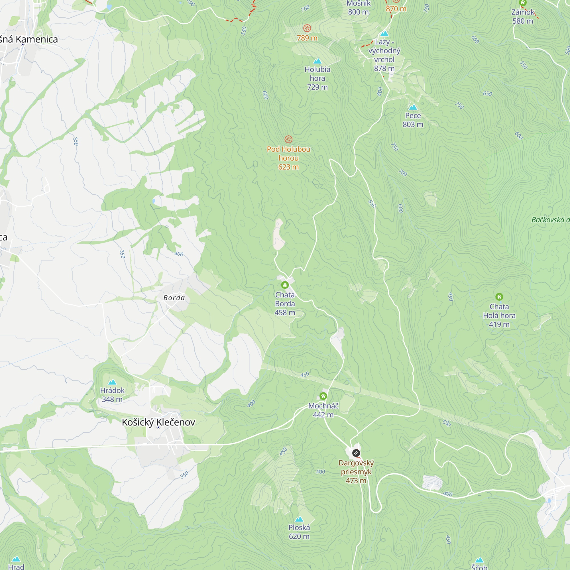 Chata Borda map