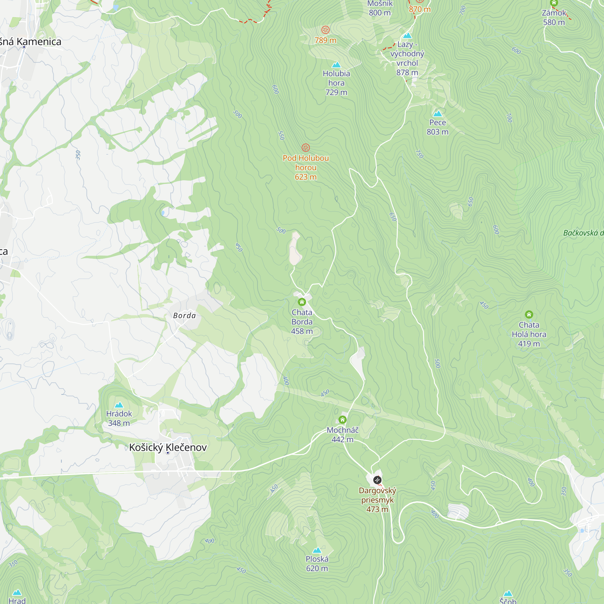 Chata Borda map