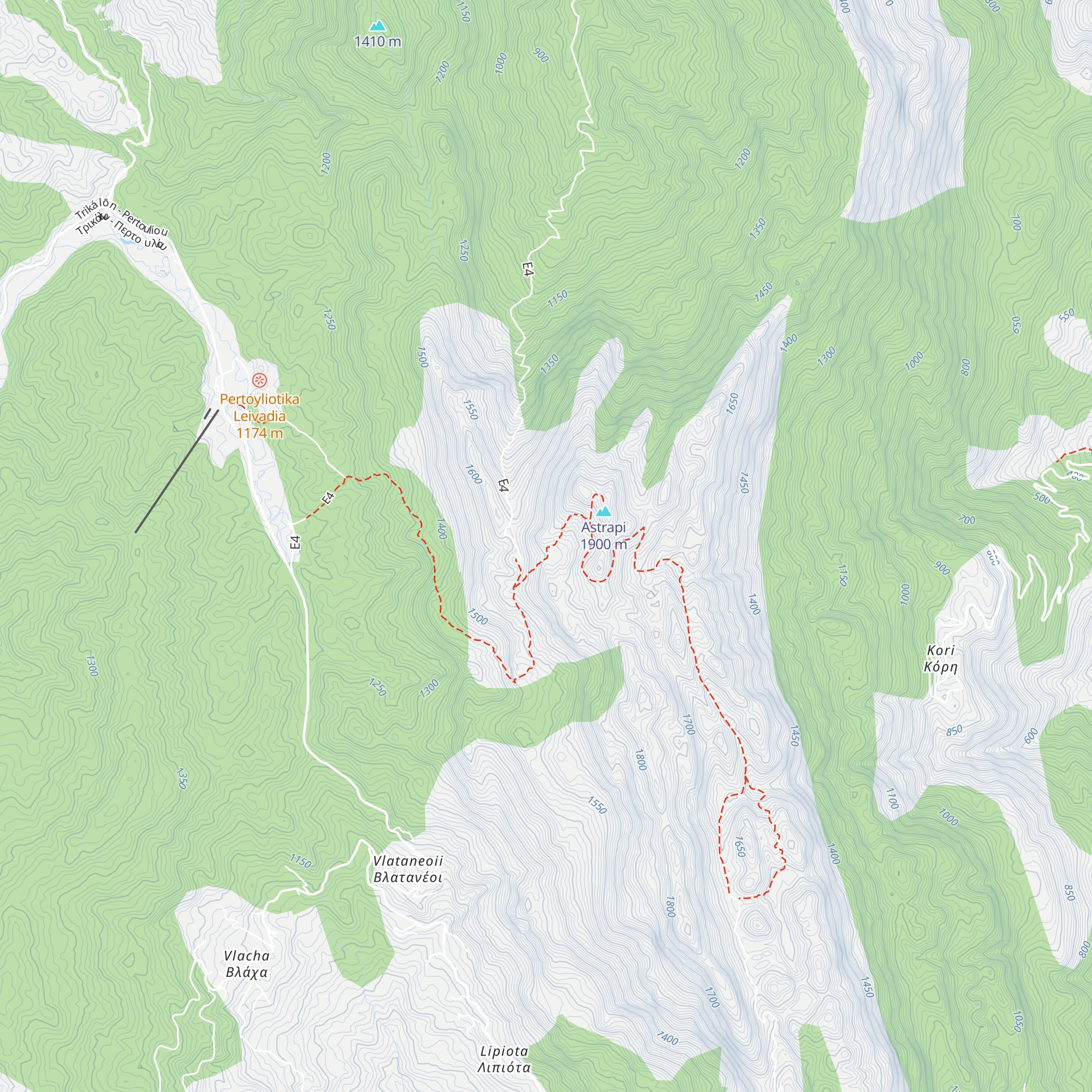 Mountain hut Koziakas map