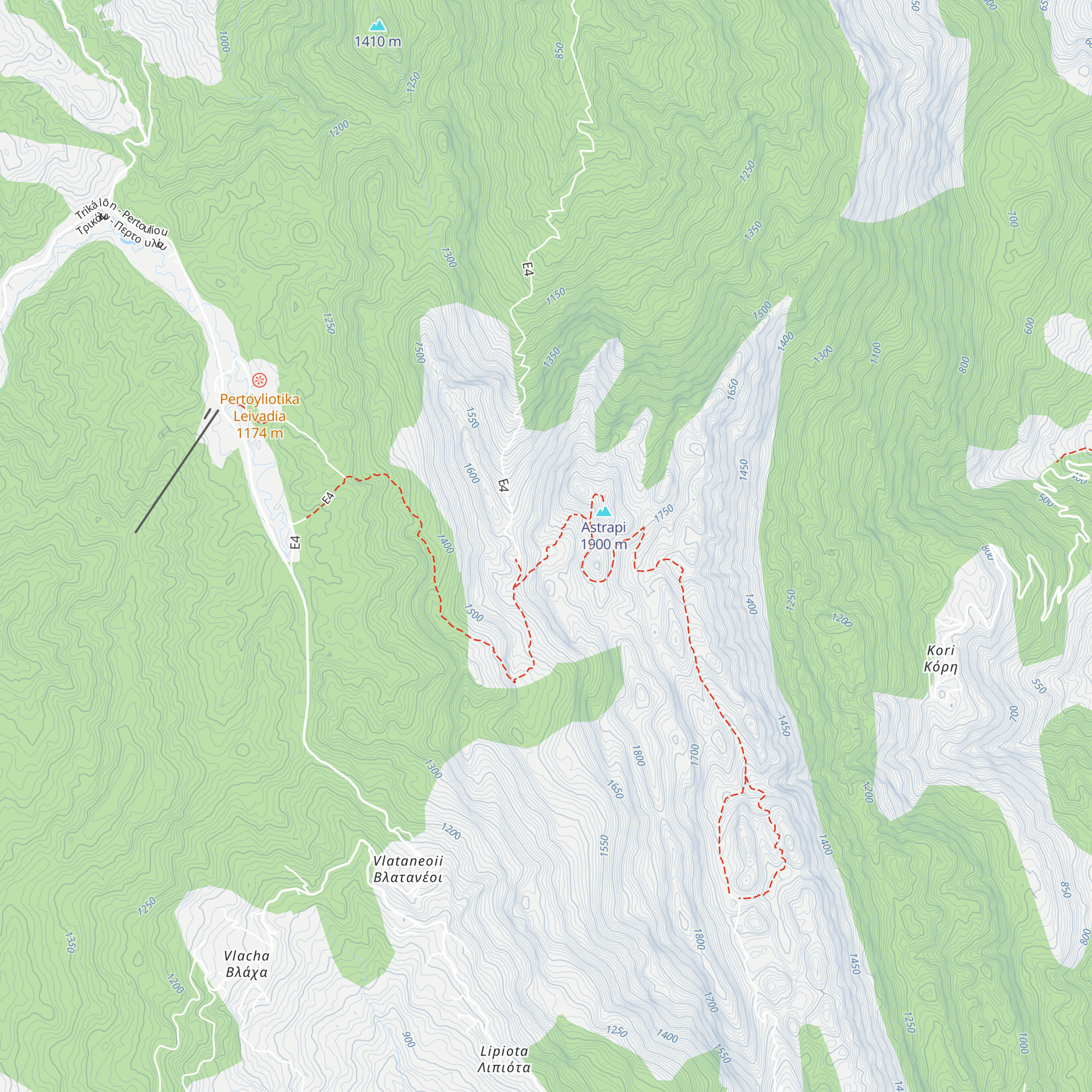 Mountain hut Koziakas map