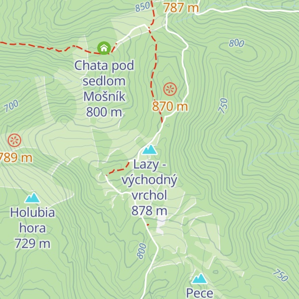 Map of Lazy - východný vrchol