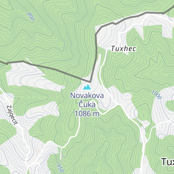Map of Novakova Čuka