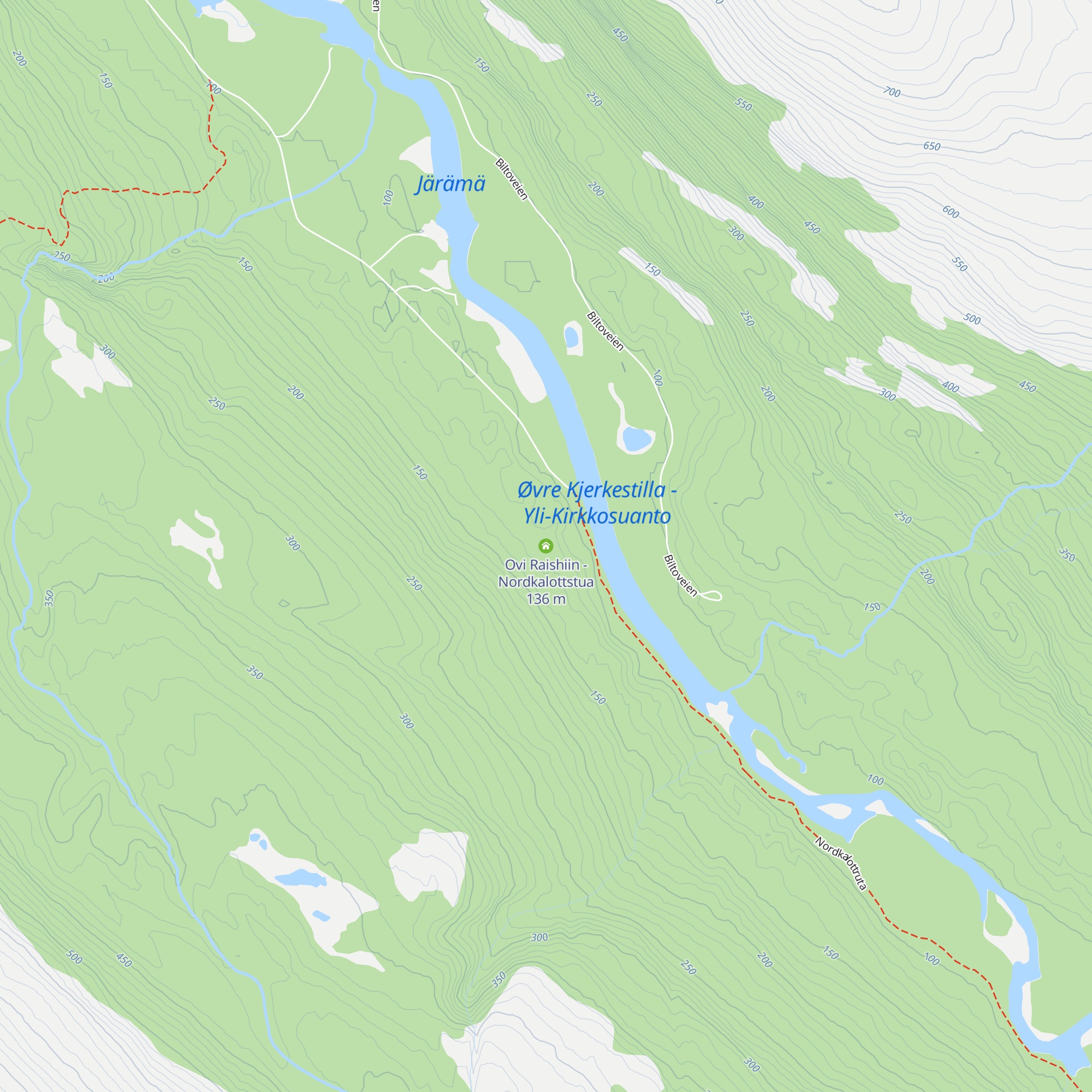 Ovi Raishiin - Nordkalottstua map