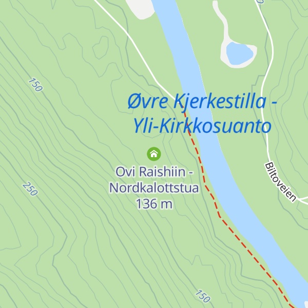 Map of Ovi Raishiin - Nordkalottstua