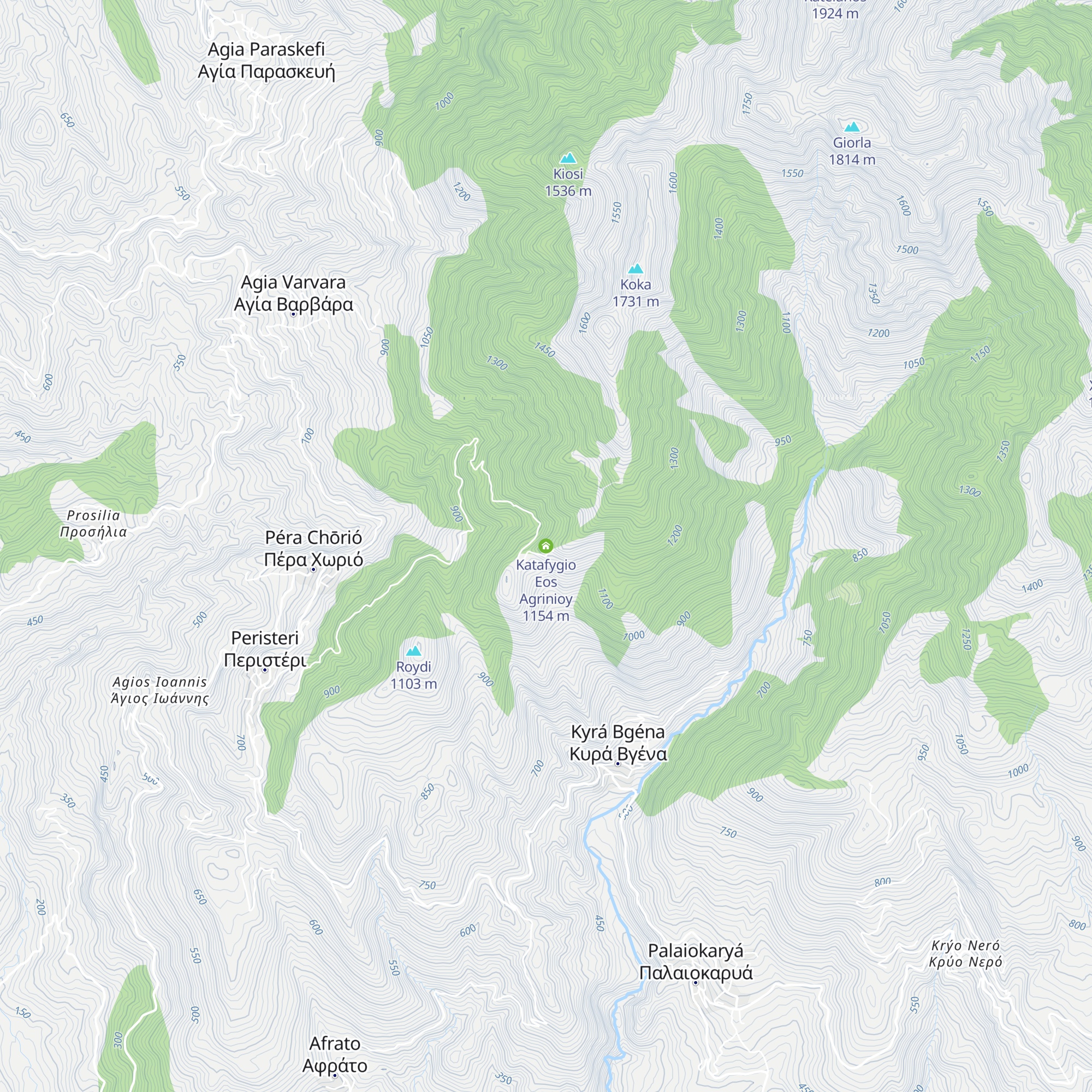 Katafygio Eos Agrinioy map