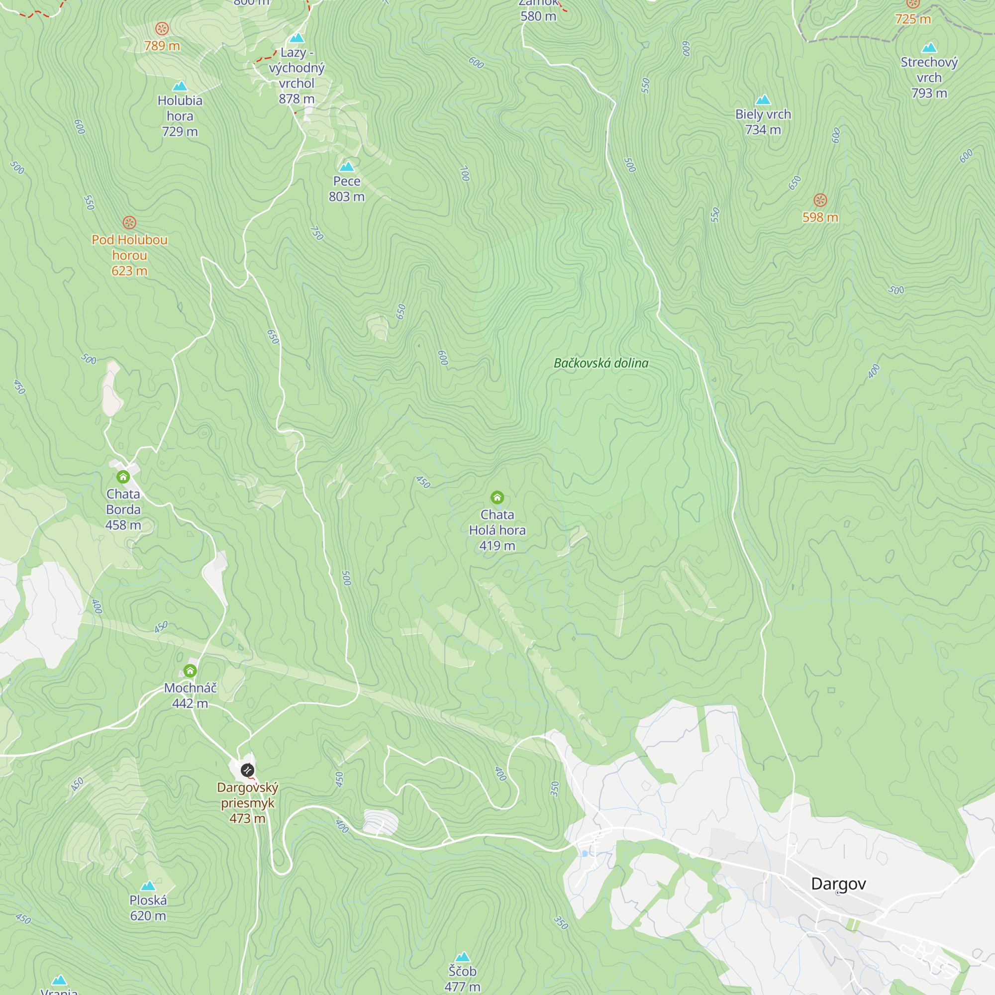 Chata Holá hora map