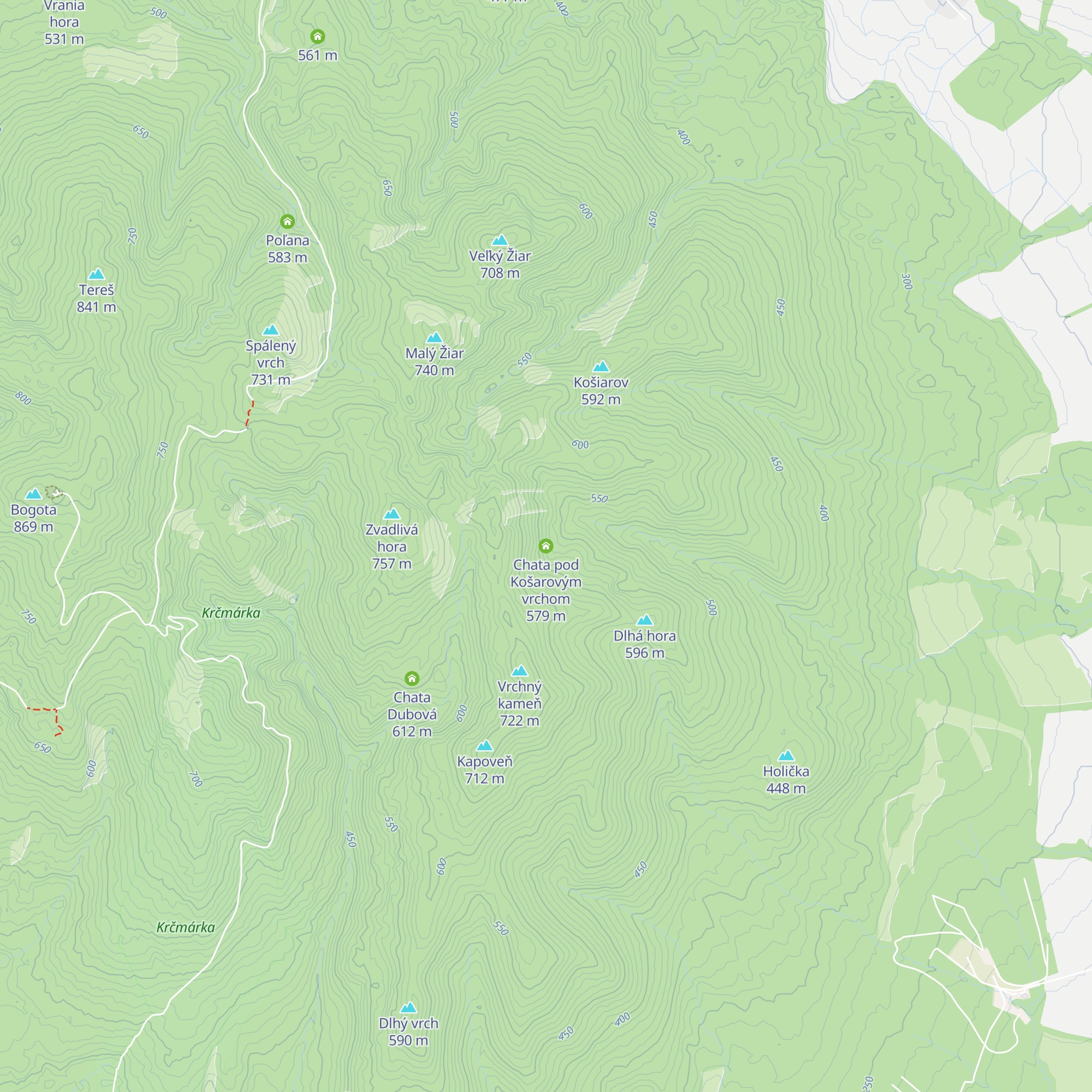Chata pod Košarovým vrchom map