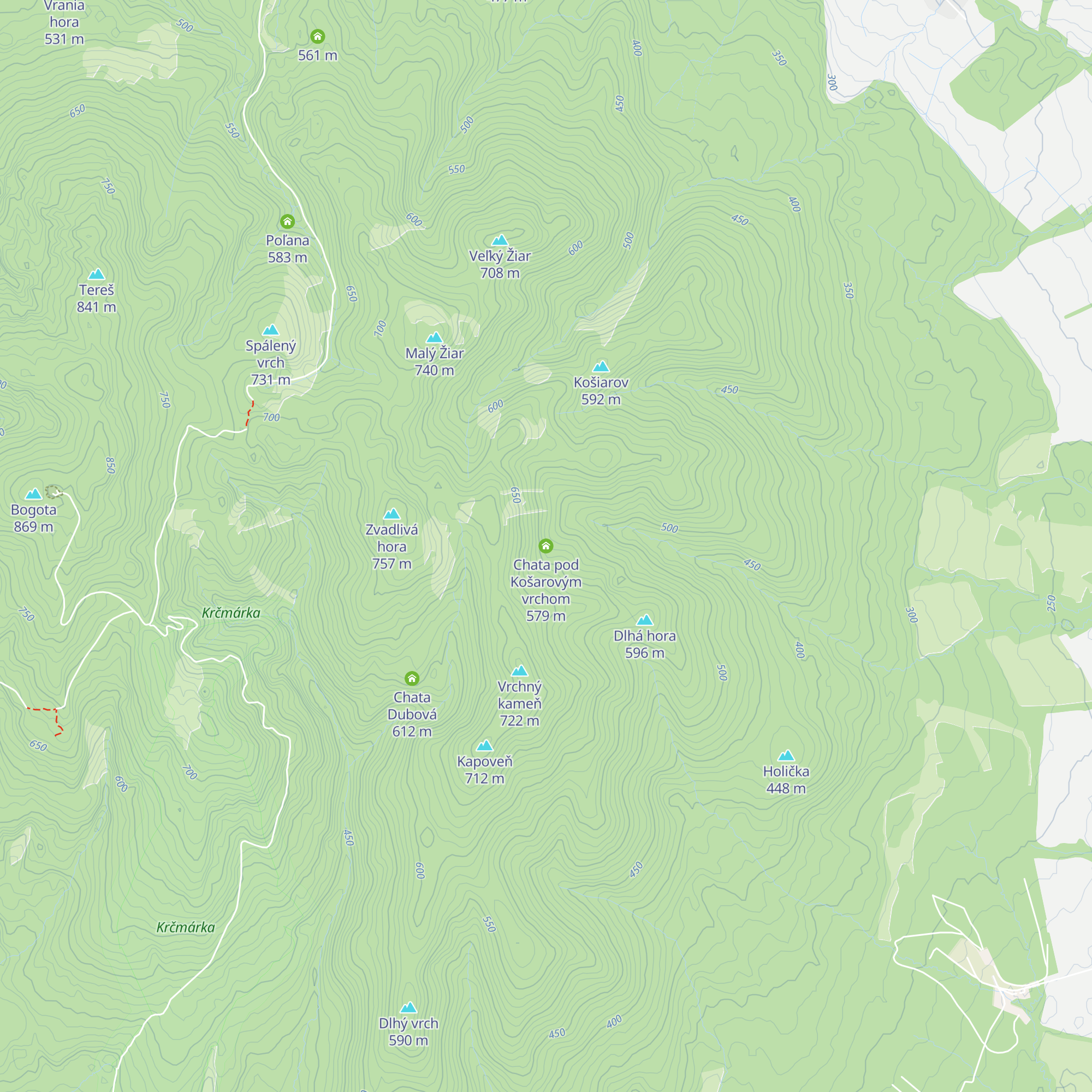 Chata pod Košarovým vrchom map