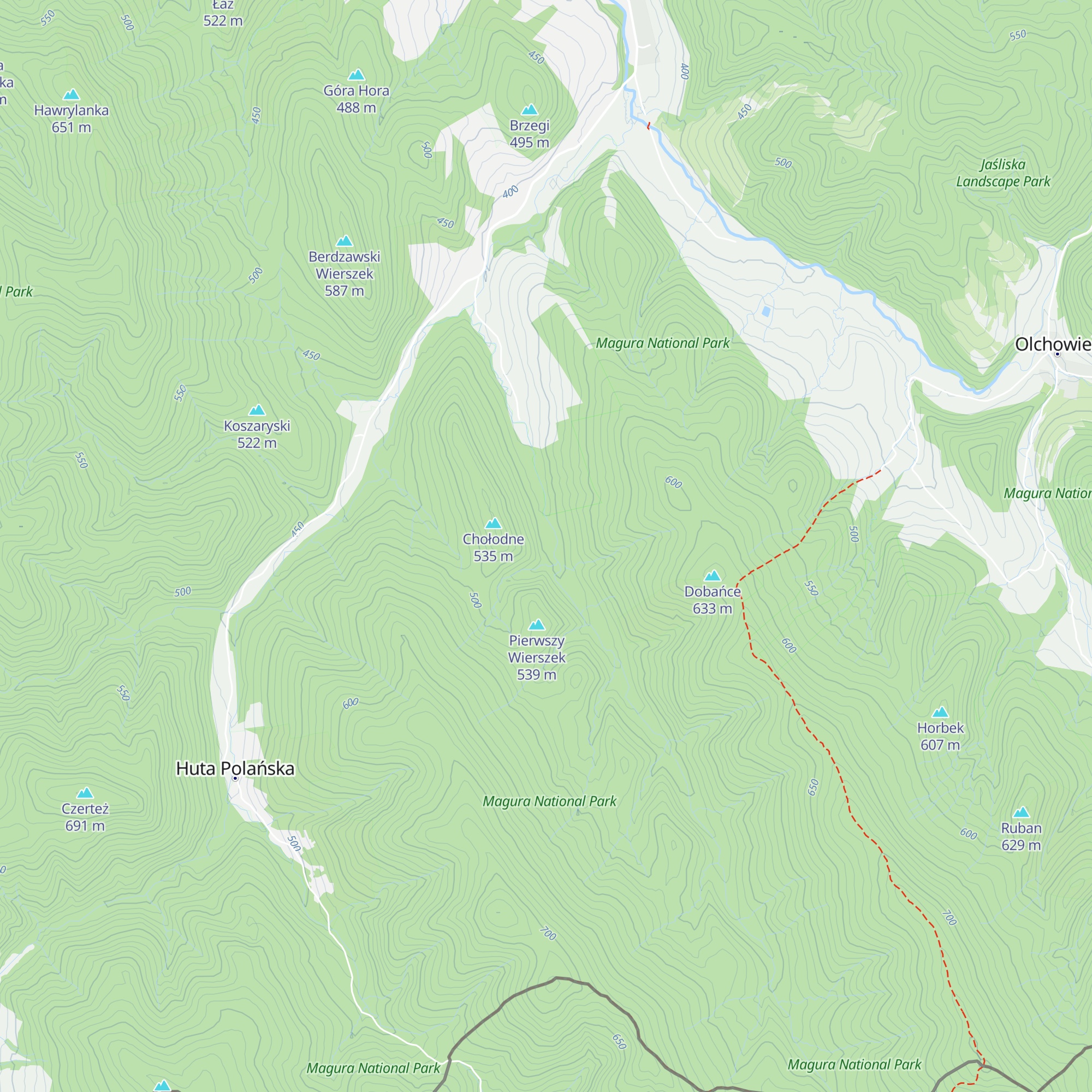 Budynek Magurskiego Parku Narodowego map