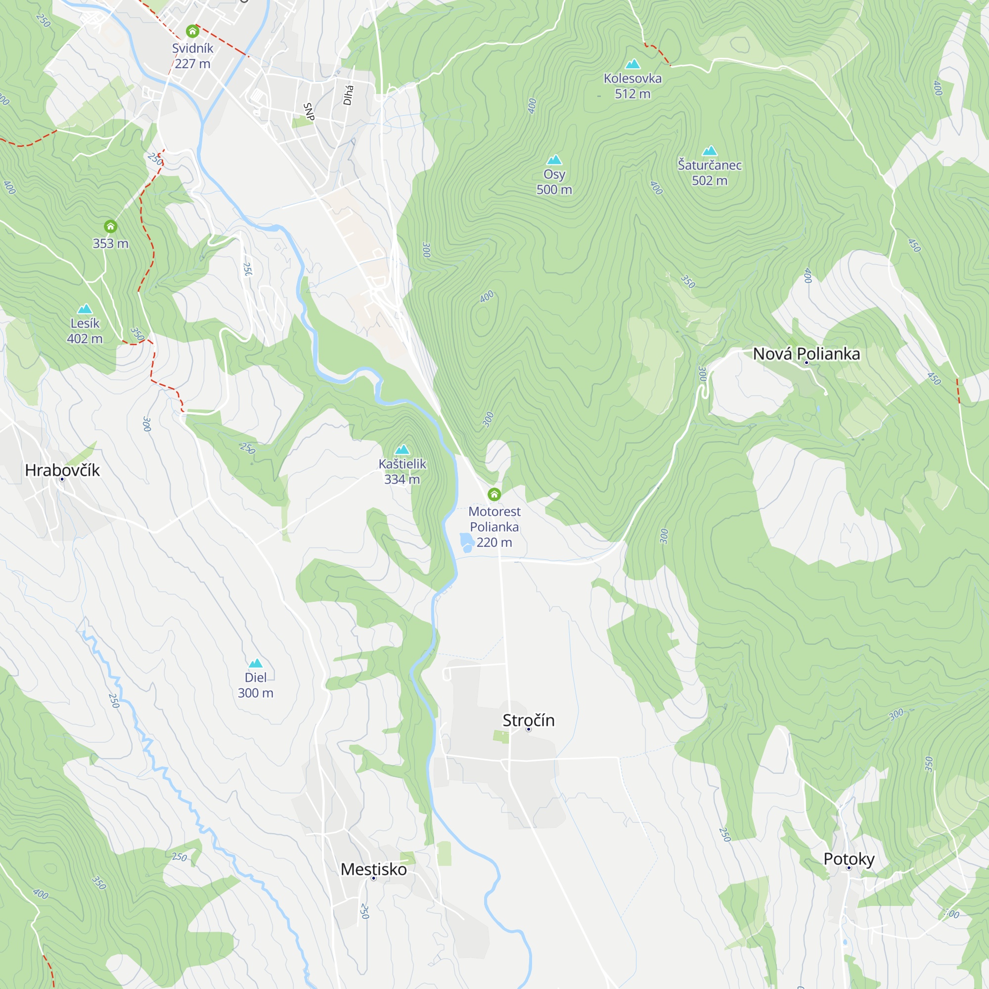 Motorest Polianka map
