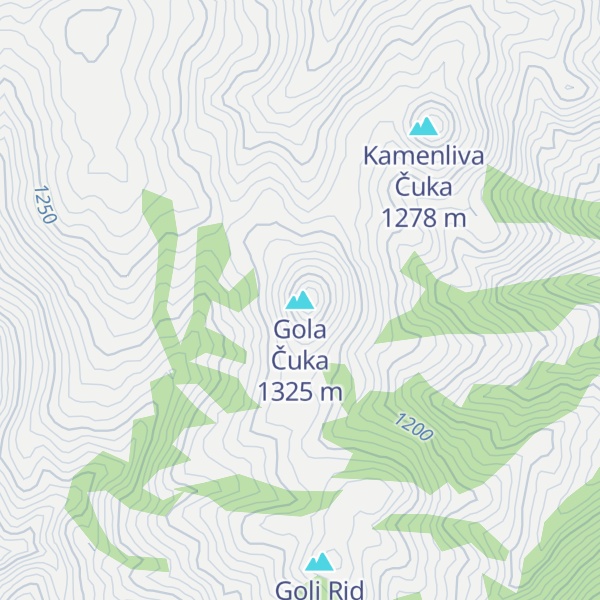 Map of Gola Čuka