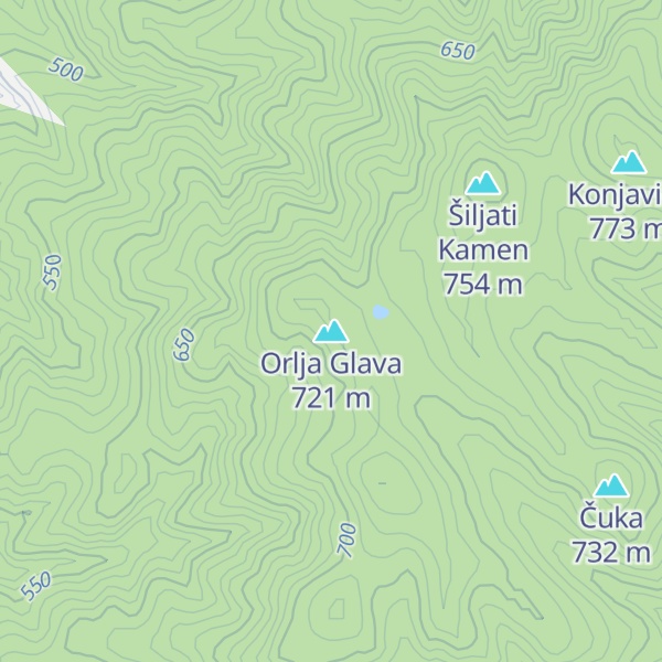 Map of Orlja Glava