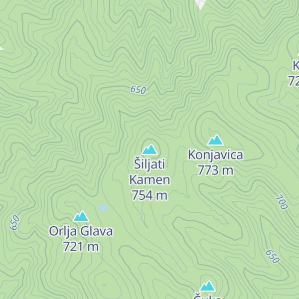 Map of Šiljati Kamen
