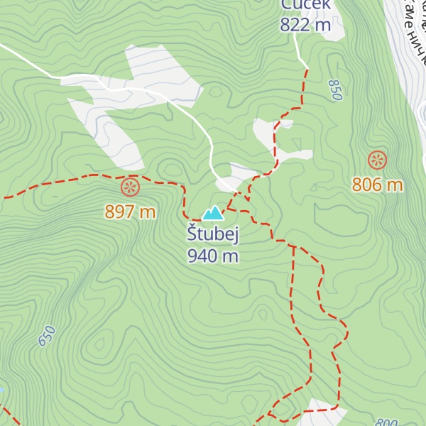Map of Štubej