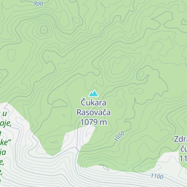 Map of Čukara Rasovača