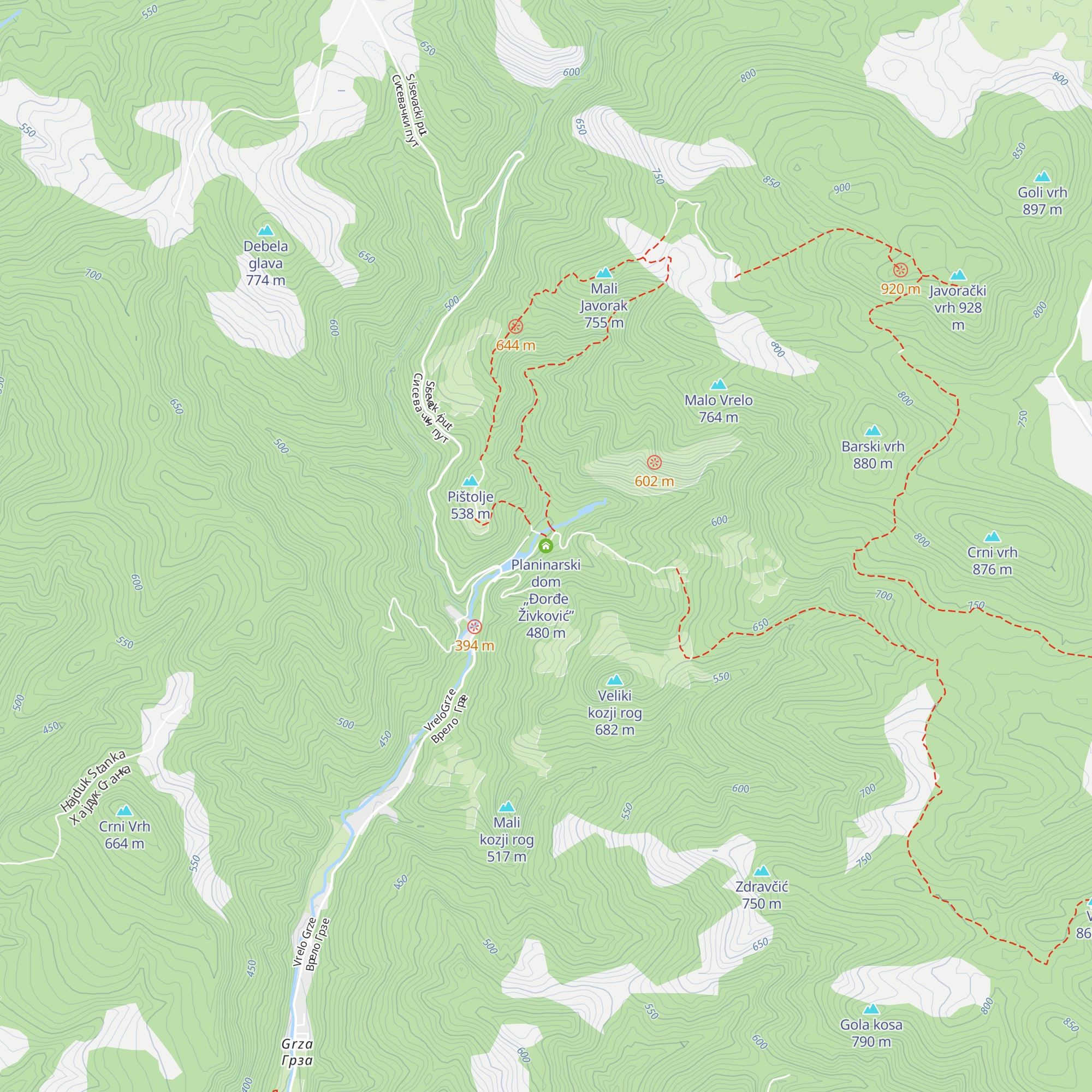 Planinarski dom „Đorđe Živković” map