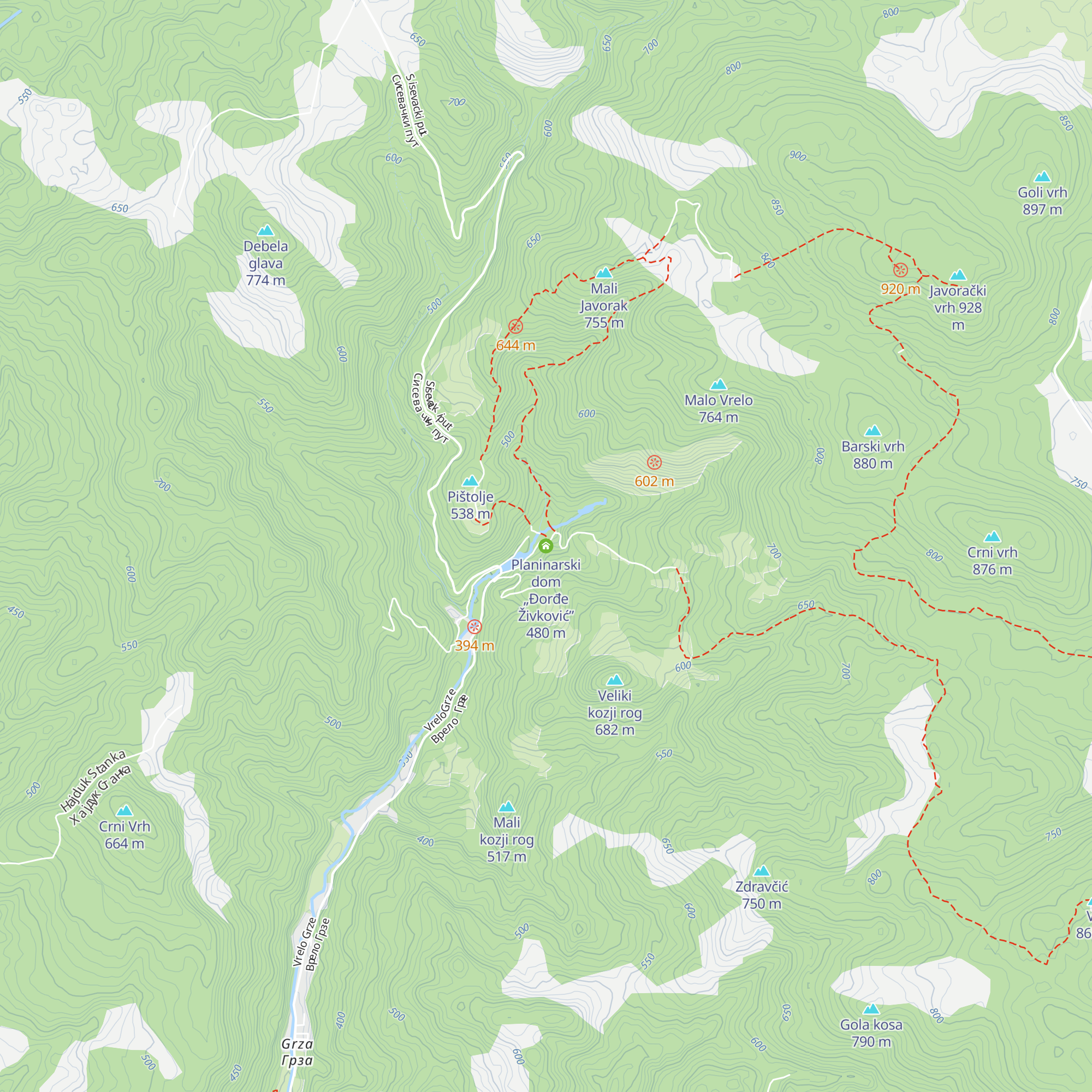 Planinarski dom „Đorđe Živković” map