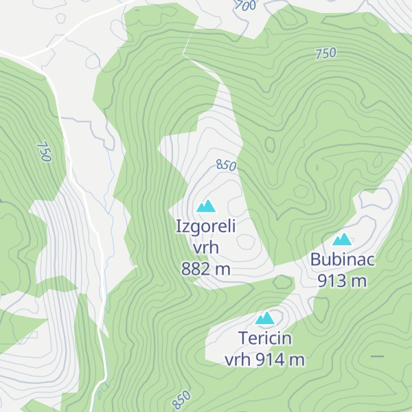 Map of Izgoreli vrh