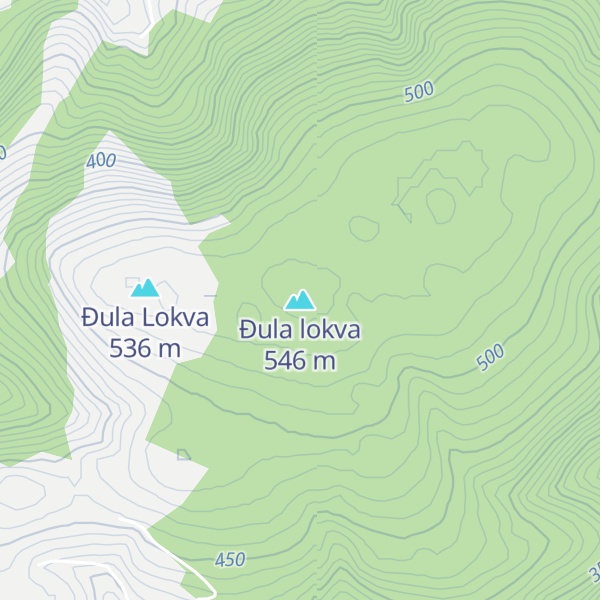 Map of Đula lokva