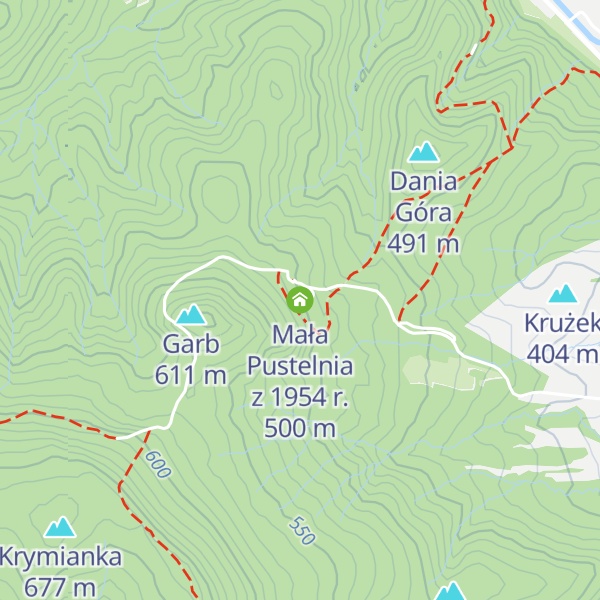 Map of Mała Pustelnia z 1954 r.