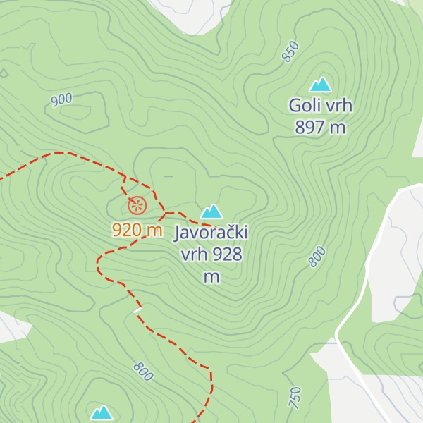 Map of Javorački vrh