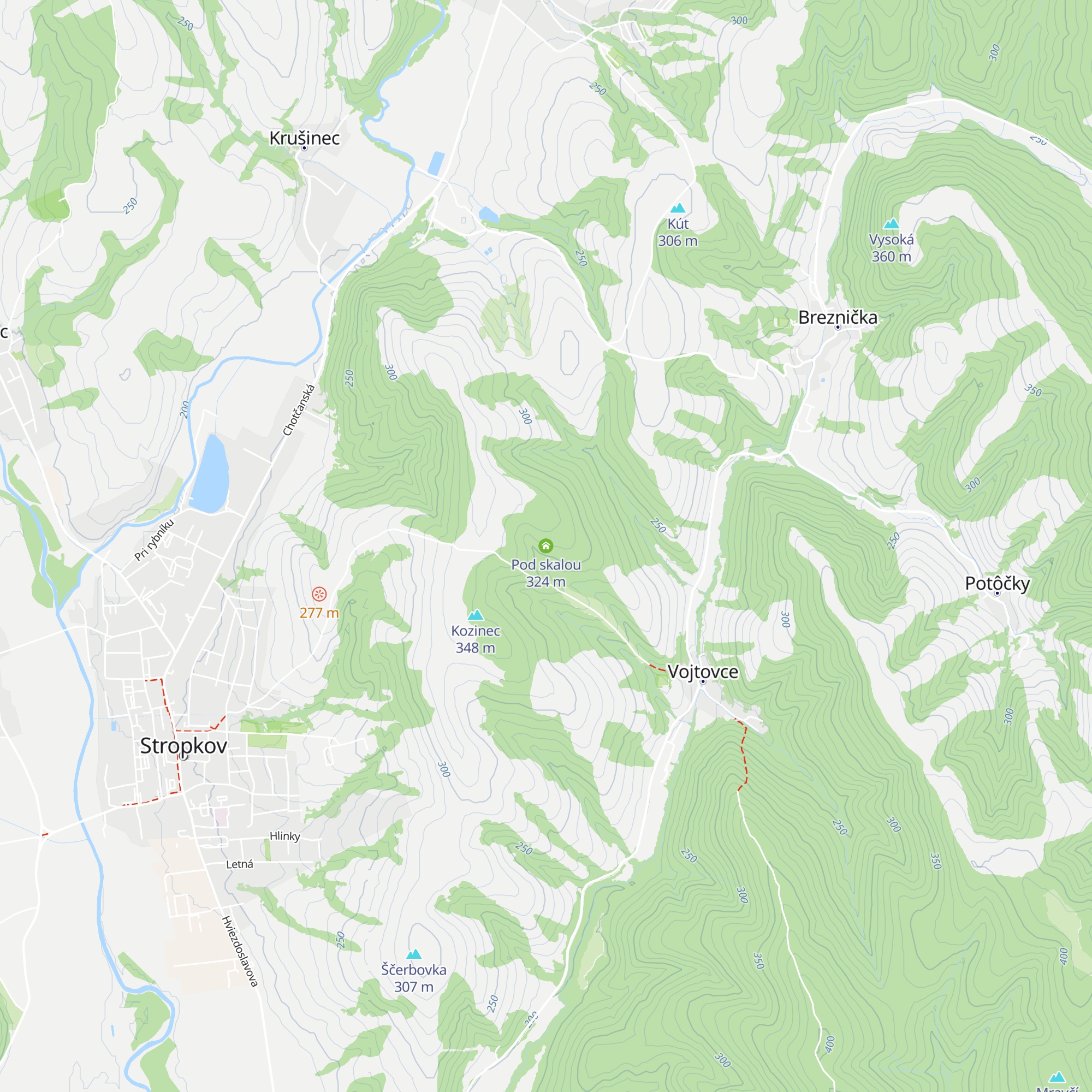 Pod skalou map