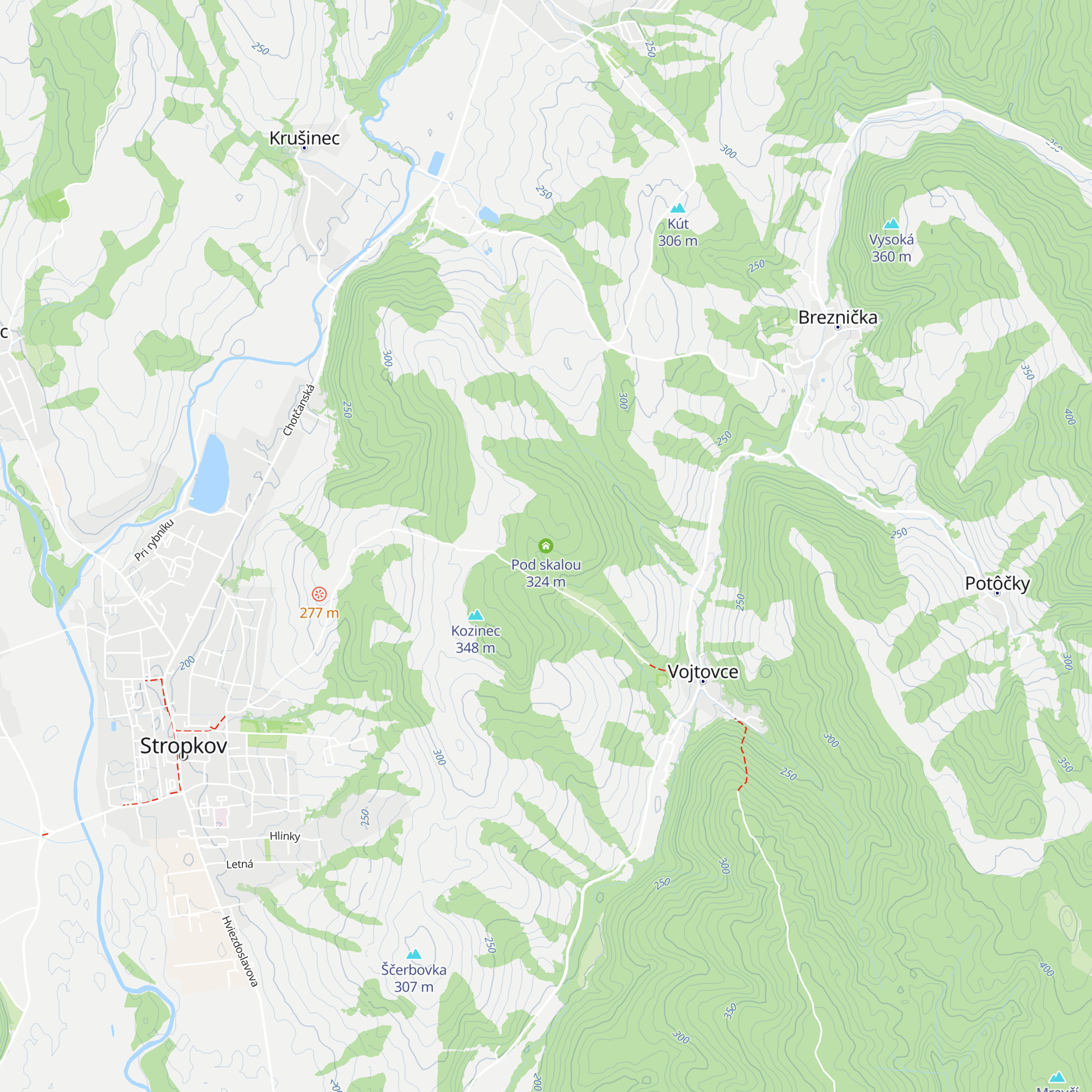 Pod skalou map