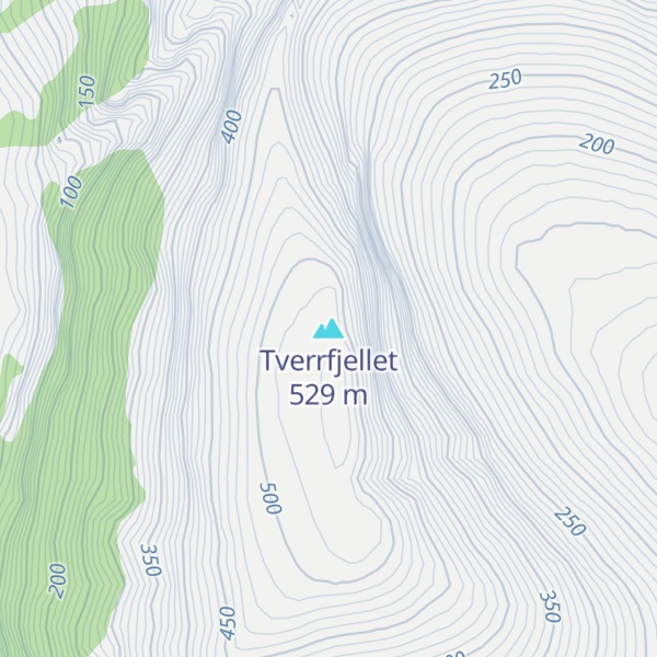 Map of Tverrfjellet
