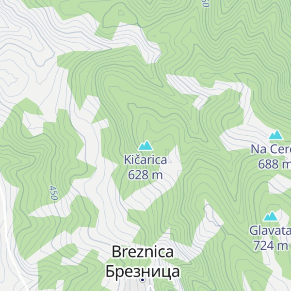 Map of Kičarica