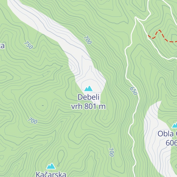 Map of Debeli vrh