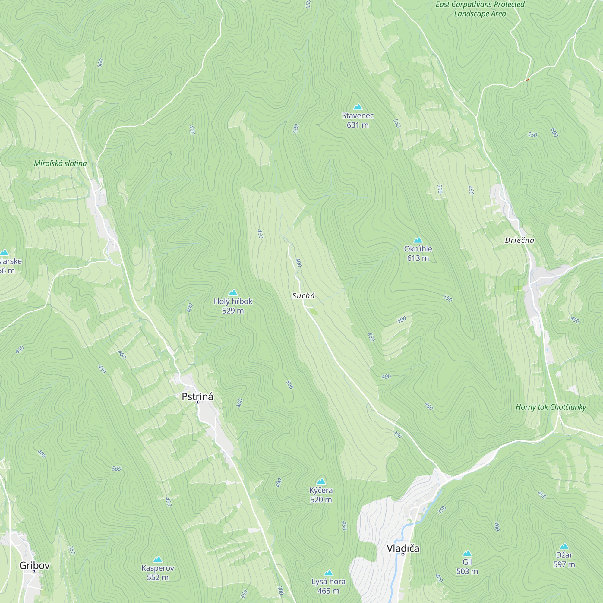 Chata Tajomné Karpaty map