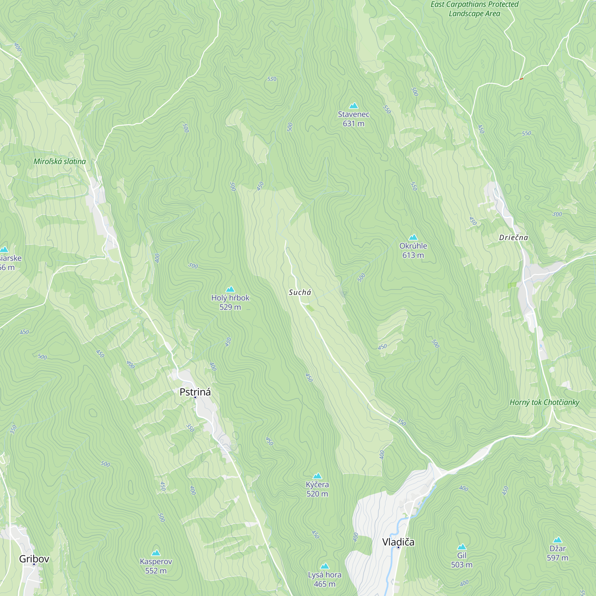 Chata Tajomné Karpaty map