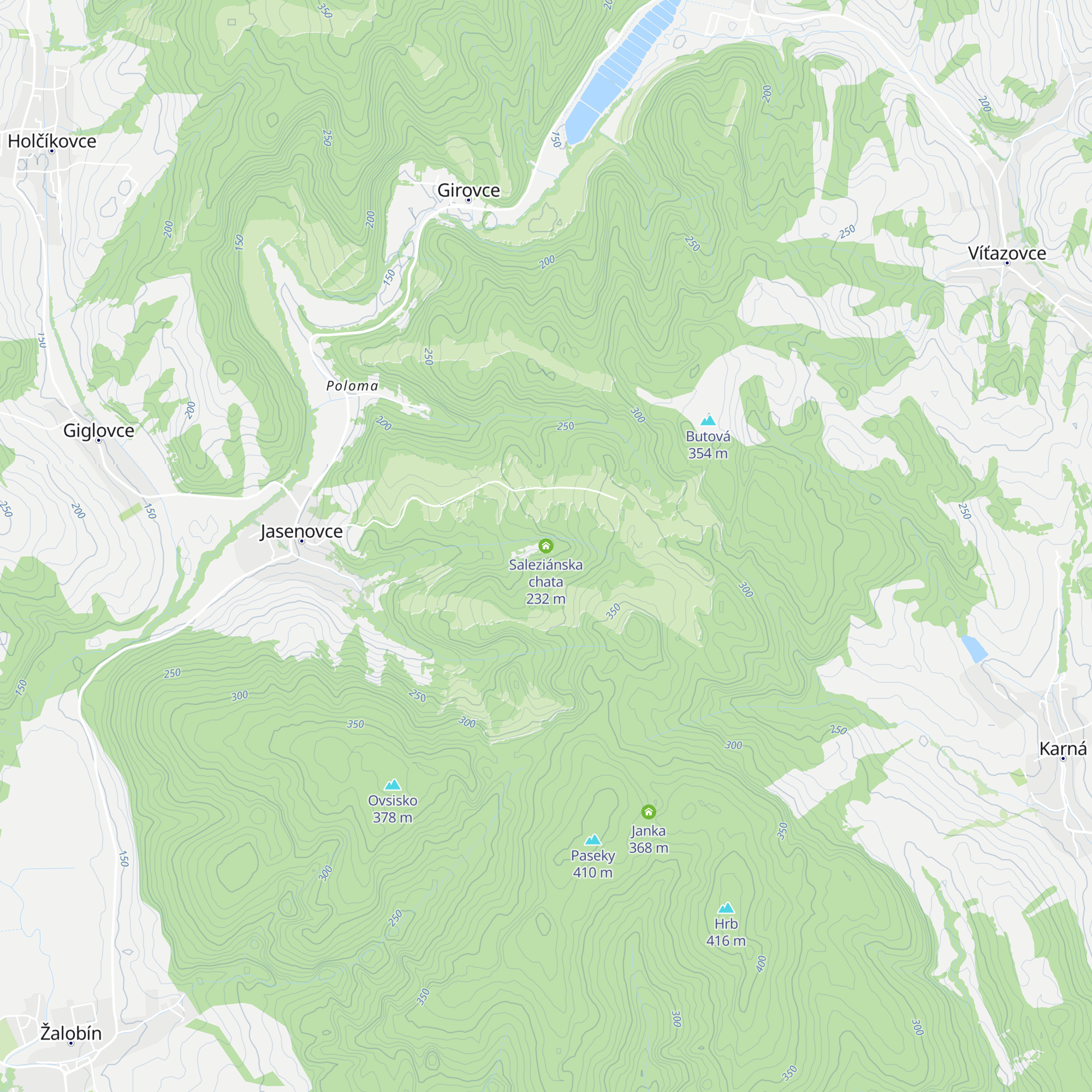 Saleziánska chata map