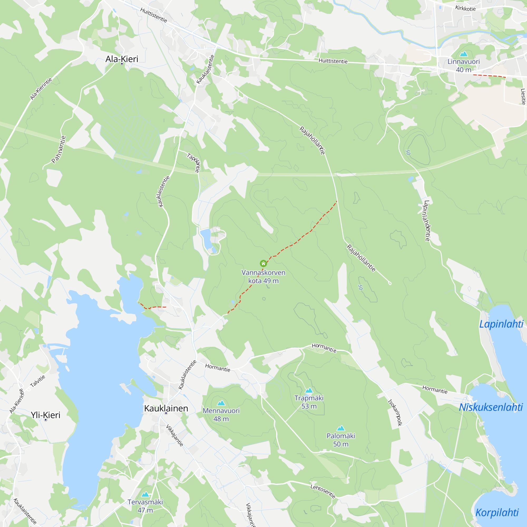 Vannaskorven kota map