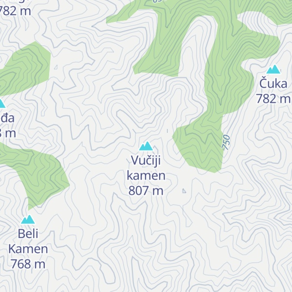 Map of Vučiji kamen