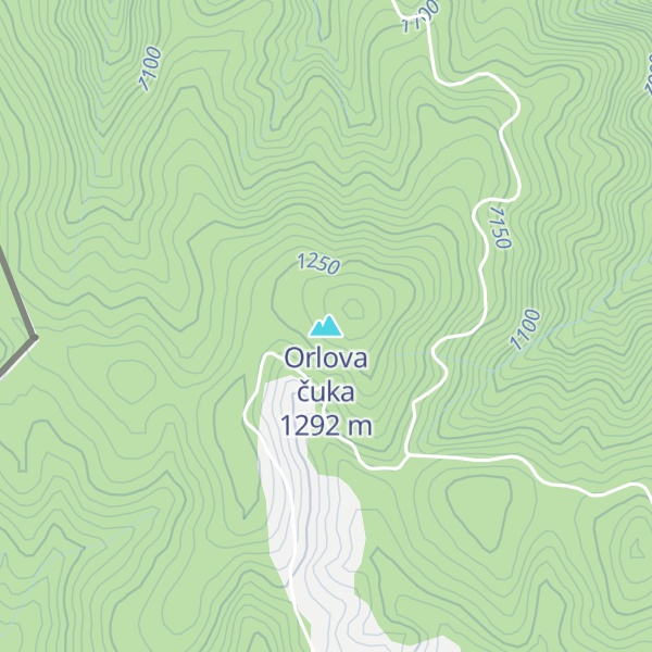 Map of Orlova čuka