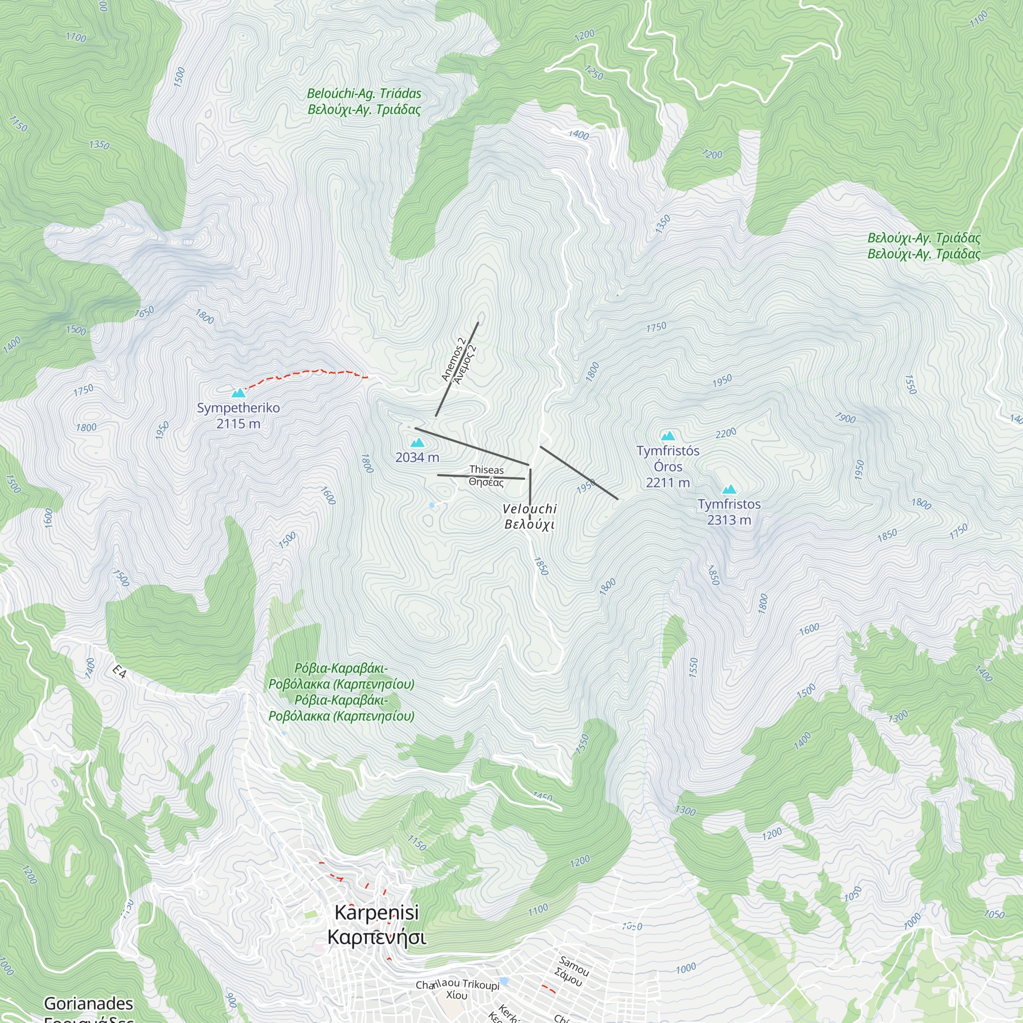 Oreivatiko Katafygio Velouchiou map