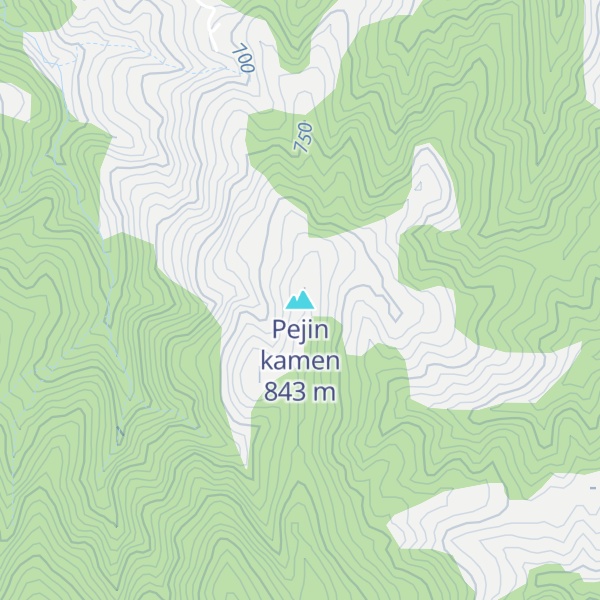 Map of Pejin kamen