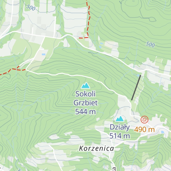 Map of Sokoli Grzbiet
