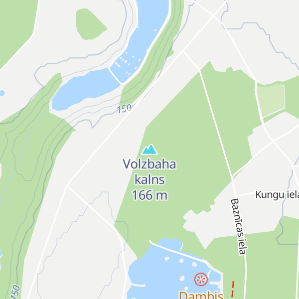 Map of Volzbaha kalns