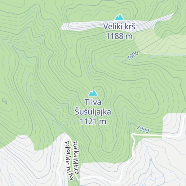 Map of Tilva Šušuljajka