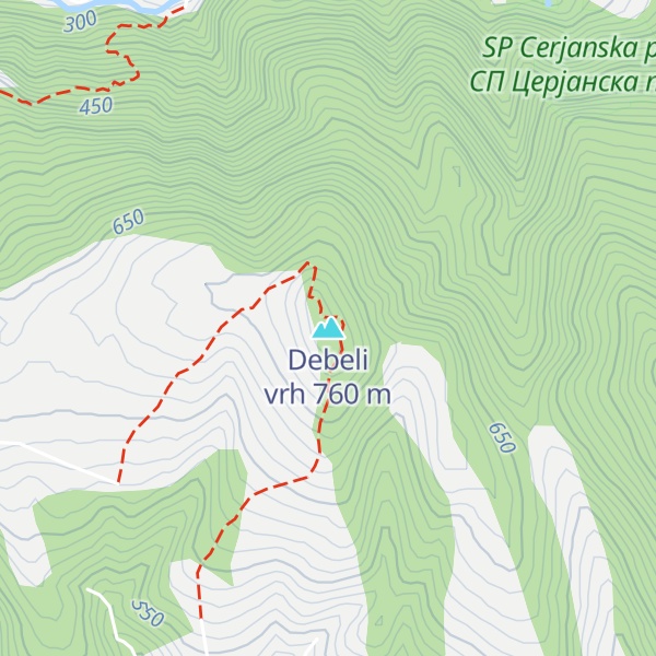 Map of Debeli vrh